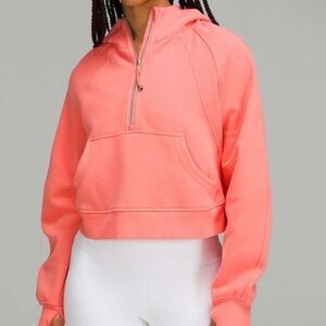 lululemon Scuba Half Zip Oversized Hoodie in Raspberry Cream